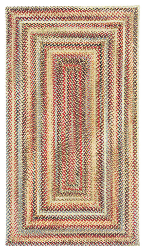 Capel Portland Gold 0346_100 Braided Rugs - 3' X 5' Concentric Rectangle
