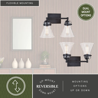 Mason 2 Light Vanity Charcoal Black