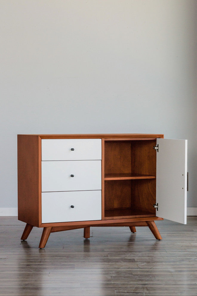 Flynn Accent Cabinet, Acorn/White