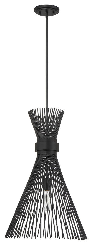 Longfellow 1-Light Pendant, Matte Black