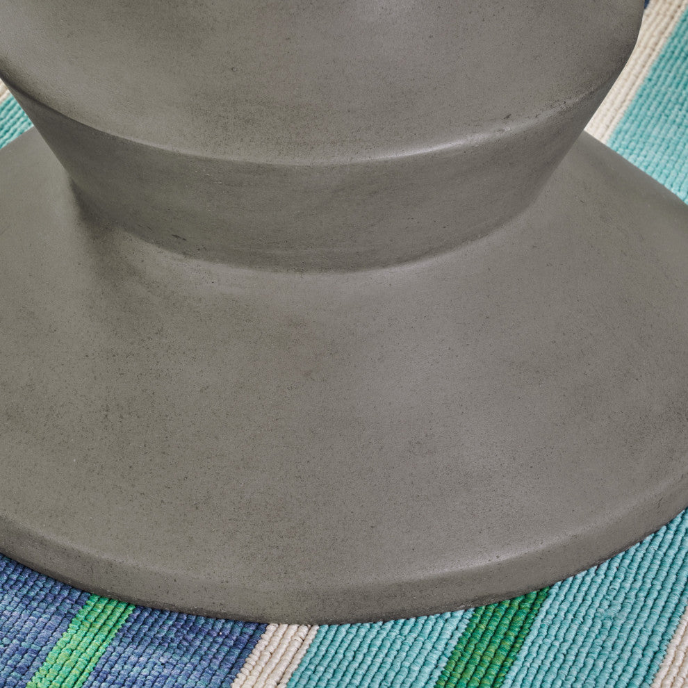 GDF Studio Alfreda Indoor 22" Light-Weight Concrete Side Table, Light Gray