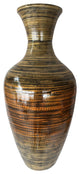 HomeRoots 25" High Black And Gold Spun Bamboo Floor Vase