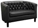Prospect Upholstered Vinyl Loveseat and Armchair Set - Black