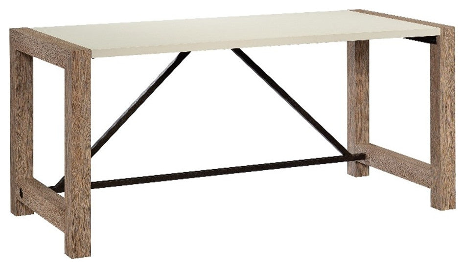 Sauder Dixon City Engineered Wood Executive Desk in Brushed Oak Finish