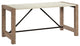 Sauder Dixon City Engineered Wood Executive Desk in Brushed Oak Finish