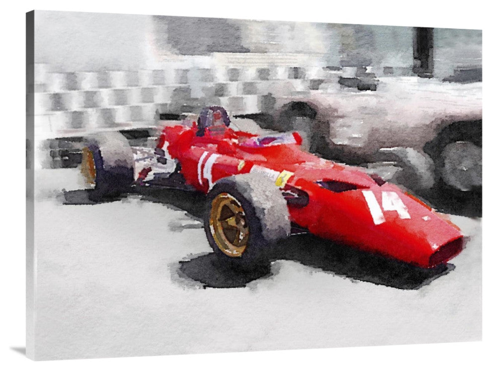 "Ferrari 312 Laguna Seca Watercolor" Fine Art Print