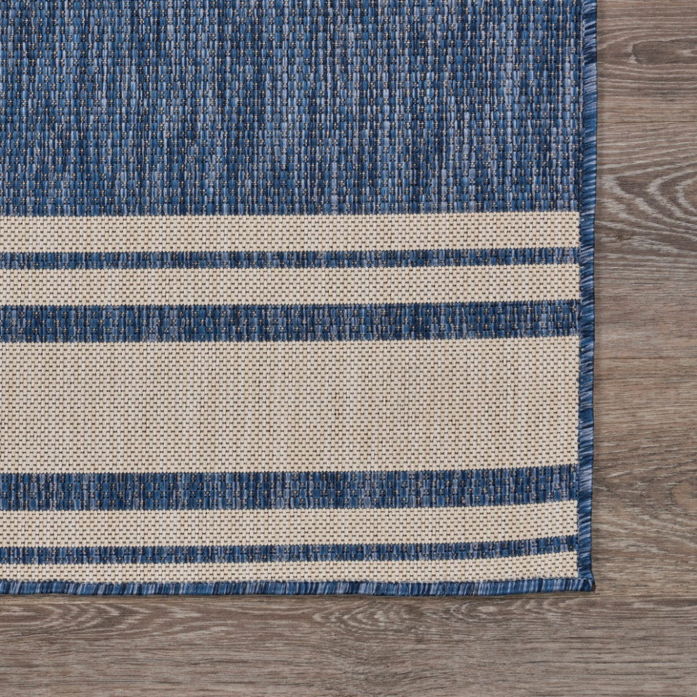 2' X 3' Blue And Gray Indoor Outdoor Area Rug