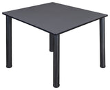 Kee 48" Square Breakroom Table, Gray, Black