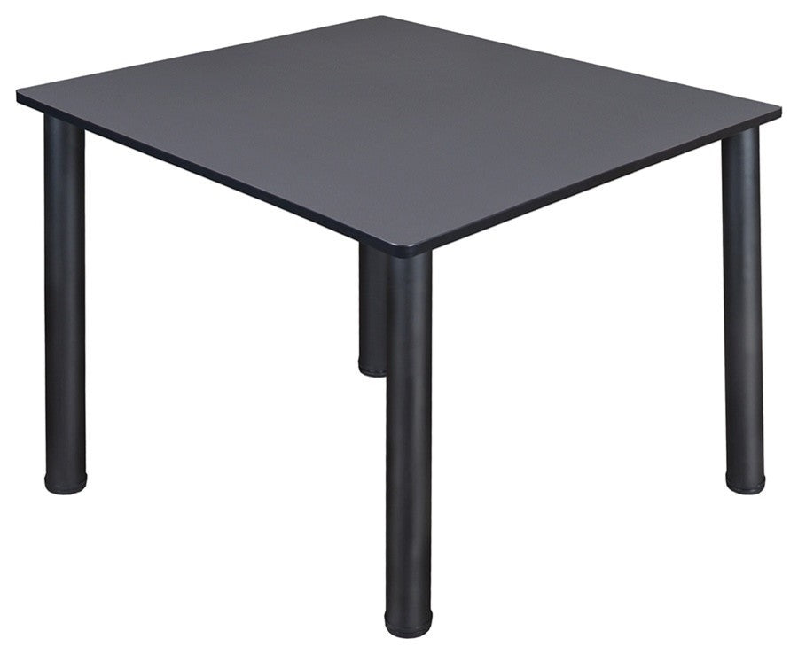 Kee 48" Square Breakroom Table, Gray, Black