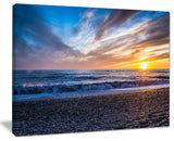 "Cloudy Sky With Bright Full Yellow Sun" Beach Wall Art, 20"x12"