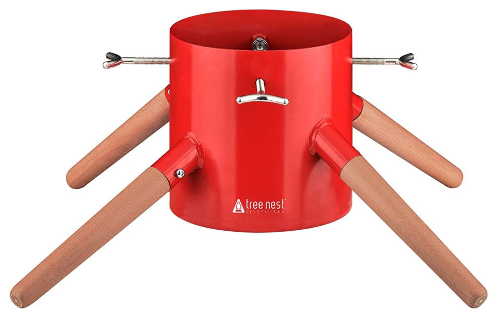 Tree Nest Christmas Tree Stand Base Modern Metal Holder for 8ft Real Tree, Mediu