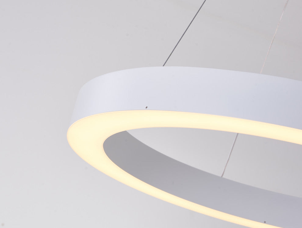 LED Chandelier, Matte White