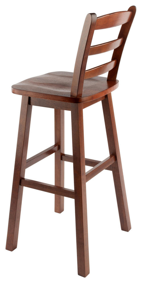 Scalera Ladder Back Swivel Seat Bar Stool, Walnut