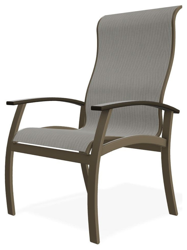 Belle Isle Sling Outdoor Dining Chair, Augustine Oyster/Beachwood