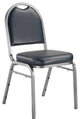 NPS 9200 Vinyl Stack Chair, Midnight Blue Seat/ Silvervein Frame