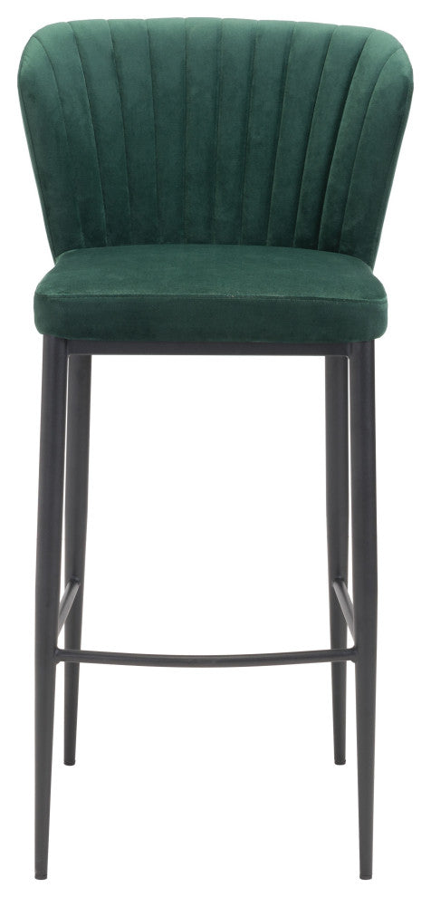 Set of Two Forest Green Sea Shell Bar Chairs