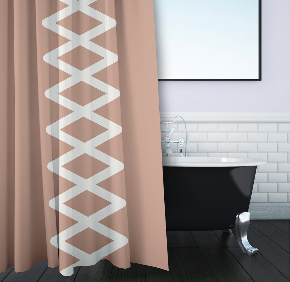 Zipper Stripe Mauve 70" w x 73" h Shower Curtain