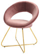 Side Dining Chair, Set of 2, Pink Gold, Velvet, Modern, Cafe Bistro Hospitality