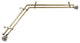 Fabritio 13/16" Double Corner Window Curtain Rod, Antique Brass, 120-170"