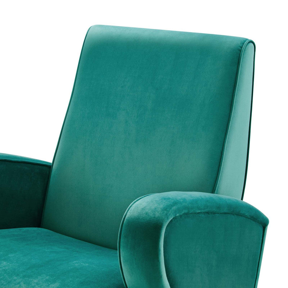 Armchair Swivel Accent Chair, Teal Blue, Velvet, Modern, Lounge Hospitality