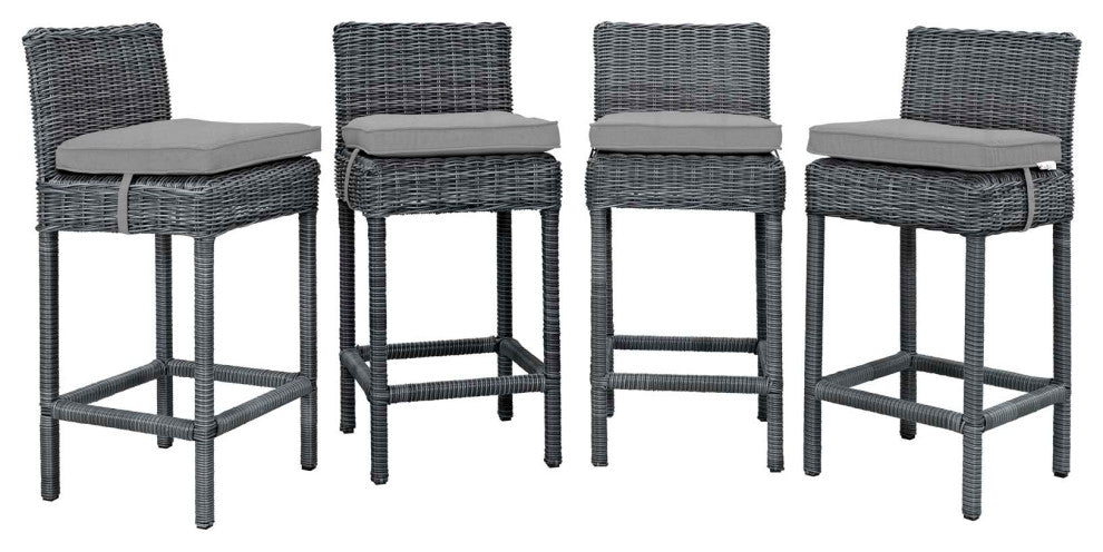 Summon Bar Stool Outdoor Patio Sunbrella Set of 4 by Modway