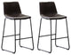 Home Beyond Synthetic Leather Barstools Armless, Set of 2, Black