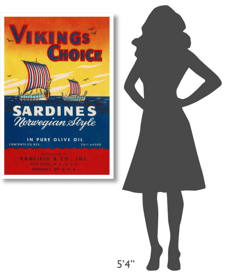 "Vikings Choise Sardines" Digital Paper Print by Retrolabel, 29"x42"