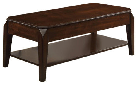 Benzara BM156765 Innovative Coffee Table With Lift Top, Walnut Brown