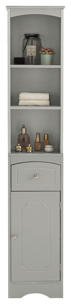 TATEUS Tall Bathroom Cabinet, Freestanding Storage Cabinet, Gray