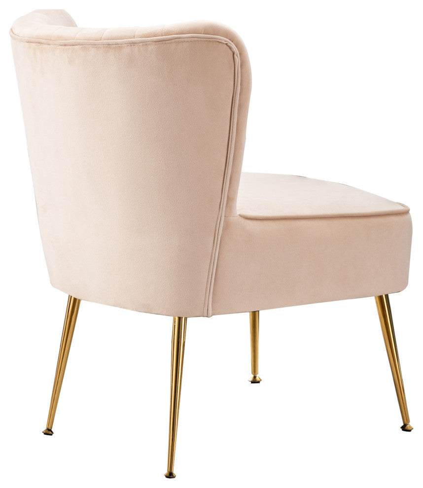 WestinTrends 22" Tufted Velvet Accent Chair for Dining, Living Room, Bedroom, Tan