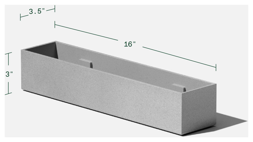 GEO Series Plastic Planter, Grey, Short, 2 Pack
