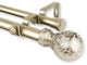 Swirl 1" Double Curtain Rod, Light Gold, 48"-84"