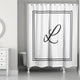 Classic White Monogrammed Shower Curtain, L