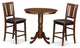 3 Pc Counter Height Set High Table And 2 Dining Chairs