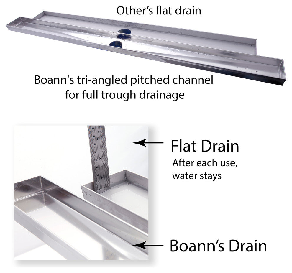 Contemporary 304 Stainless Steel 24" Linear Drain, Tile Insert Style