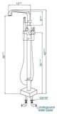 ADM Freestanding Tub Filler Handheld Shower Spray, Chrome Finish, 59" Hose