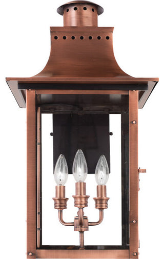 Quoizel CM8412AC Three Light Outdoor Wall Lantern Chalmers Aged Copper