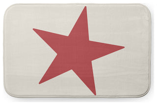 34" x 21" Big Star Bathmat, Ligonberry Red