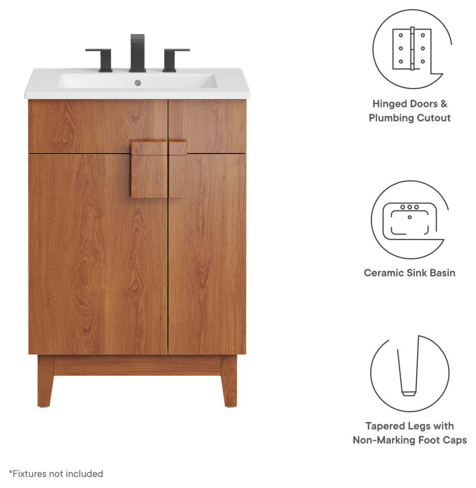 Miles 24" Bathroom Vanity - White Walnut