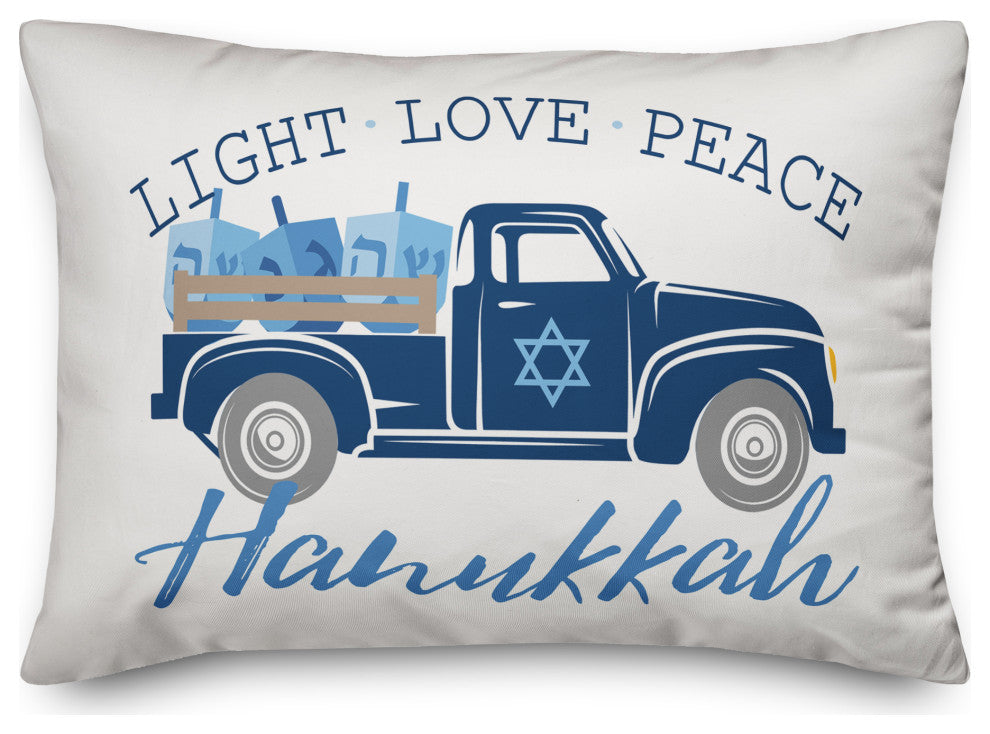 Hanukkah Truck 14"x20" Throw Pillow Cover