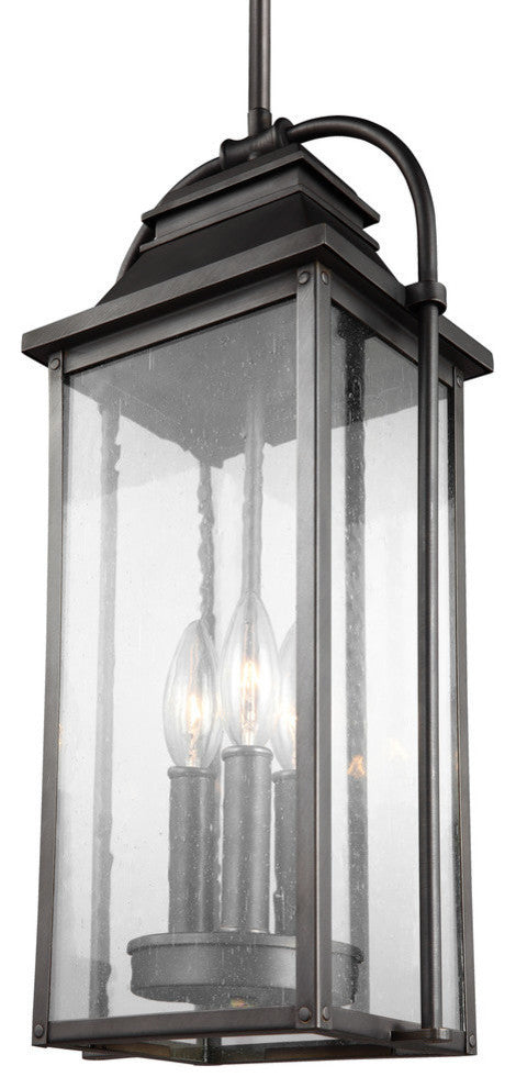 Generation Lighting 3-Light Outdoor Pendant Lantern, Bronze