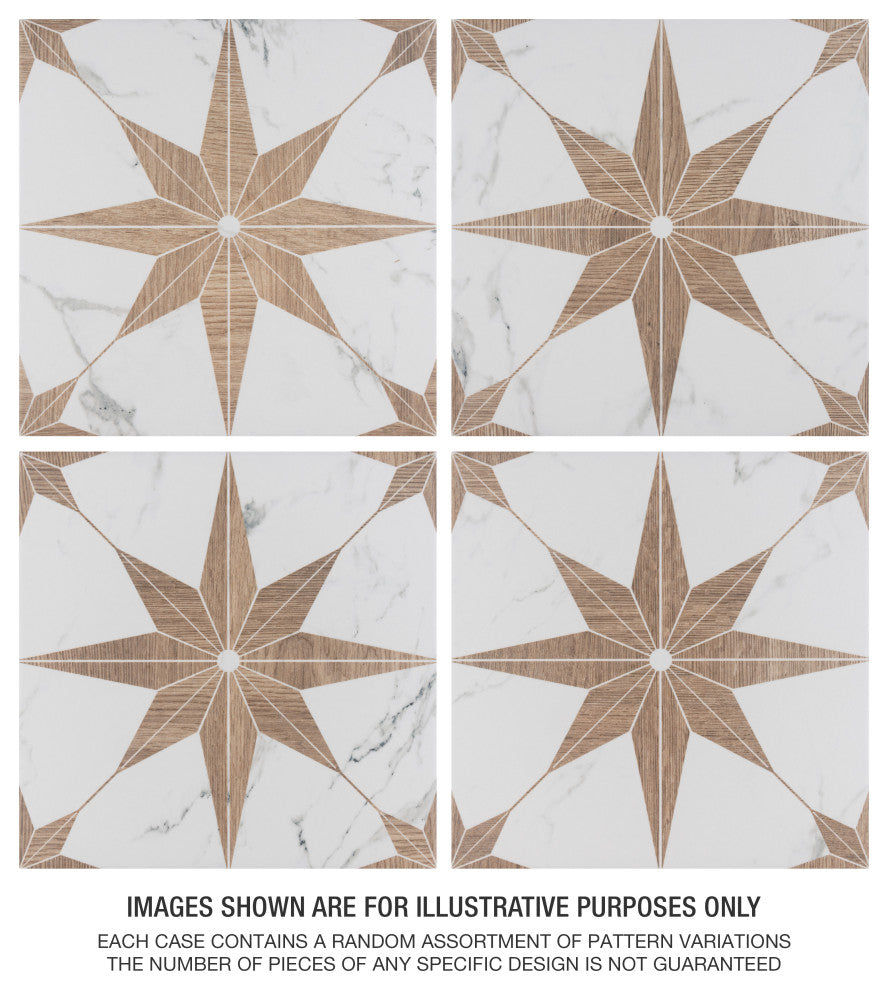 Llama Stella Loire Porcelain Floor and Wall Tile, Noce, Noce
