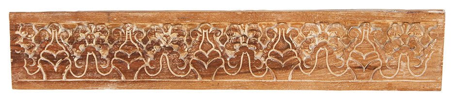 Whitewash Carved Teak Wall Panel