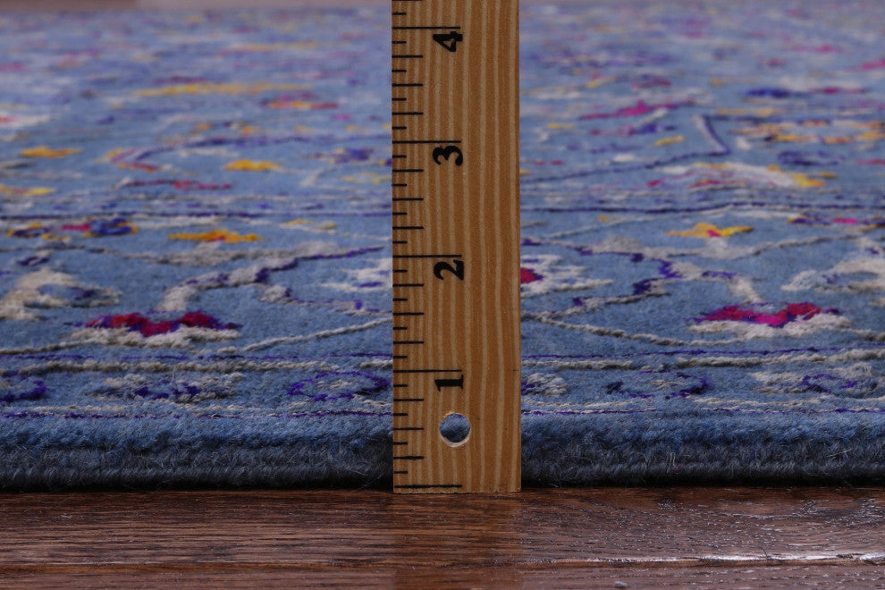 9' 2" X 12' 1" Wool & Silk Persian Heriz Serapi Handmade Rug - Q13686
