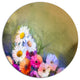 White Sunflower And Gerbera Flowers, Flower Round Wall Art, 11"