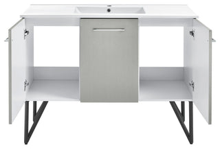 Annecy 48 Single, Brushed Grey, Two Doors, One Drawer, Bathroom Vanity