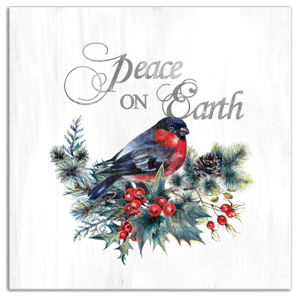 Peace On Earth Bird 24x24 Canvas Wall Art