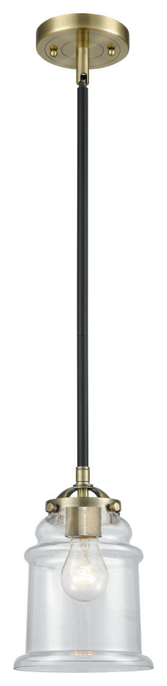 Canton 1-Light Mini Pendant, Black Antique Brass, Clear