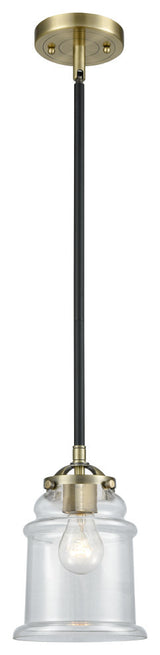 Canton 1-Light Mini Pendant, Black Antique Brass, Clear