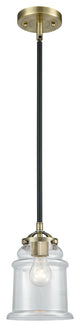 Canton 1-Light Mini Pendant, Black Antique Brass, Clear